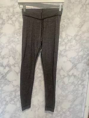 Smartwool Merino  Baselayer Wool Leggings Striped Grey Women's Sz Small Warm • $15