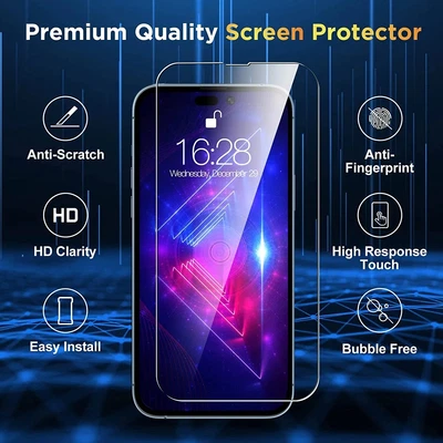 $8.99 • Buy 3X For Apple IPhone 14 14Pro 14Plus 14Pro Max Tempered Glass Screen Protector*