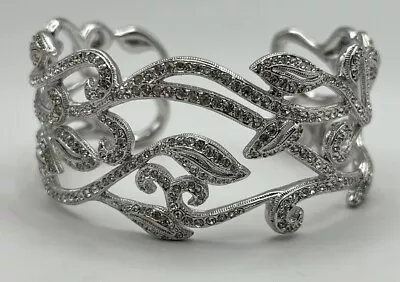 NADRI Silver Tone Signed - Openwork Design -  Wide Cuff Bracelet • $79.99