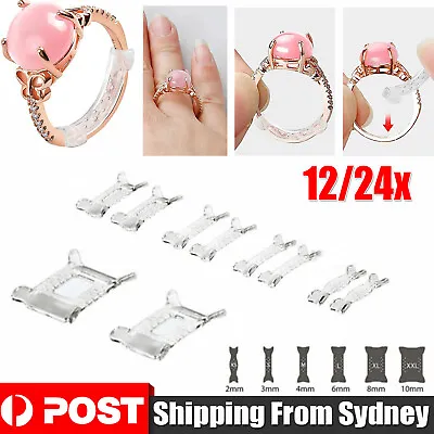 12/24PCS Invisible Tightener Ring Size Reducer Resizing Adjuster Pad Tools AUS • $4.45