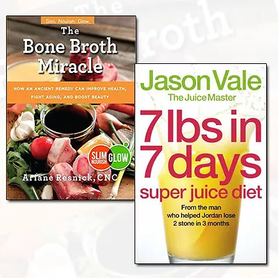 £10.99 • Buy The Bone Broth Miracle Collection 7lbs In 7 Days Juice Master Diet 2 Books Set