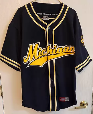 Michigan Wolverines Ncaa Baseball Jersey -team Spirit - Maize & Blue - Size L • $49.50