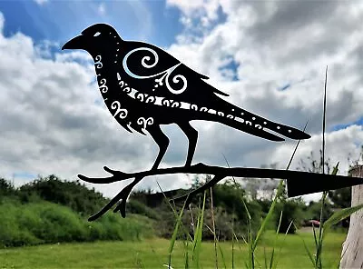 Metal Bird Garden Art - Odins' Raven Muninn| Pagan Decor | Viking Art| Metal Art • $32.56