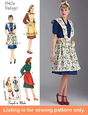 SEWING PATTERN - Sew Apron Women Full Half Craft Vintage Style 40s Forties 8669 • $3.99