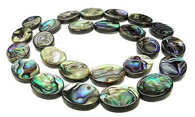 😉 Abalone Beads Oval ~12 X 16mm Mother Of Pearl Colorful Shimmering Shell Beads 😉 • £25.94