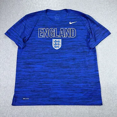 England Soccer Nike T Shirt Size Adult XL Dri-Fit Blue Quick Dry Athletic • $16.99