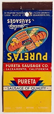 Pureta's Sausages  Display  Vintage Matchbook Cover • $3.99