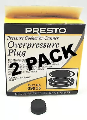 2 Pk Presto Pressure Cooker Overpressure Plug 09915 • $10.85