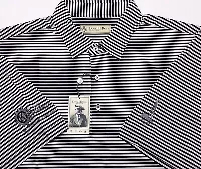 DONALD ROSS Performance Polo Shirt Odessa CC Oilmen's Black Striped XL ~ New • $29.99