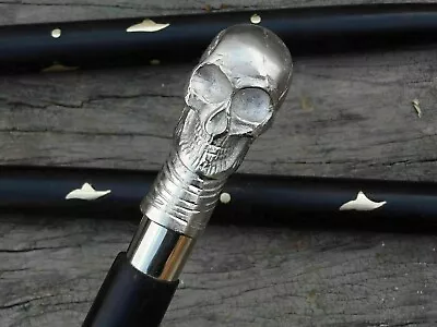 Brass Skull Head Handle Vintage Style Antique Designer Walking Cane Stick Gift • $34.88