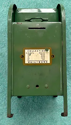 Vintage Metal All American Post Office Mailbox Bank Green Metal Toy/piggy Bank • $38