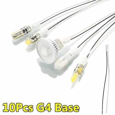 G4 Base LED Bulb Ceramic Halogen Lamp Holder Socket Cable 10cm Light Fitting • £4.85