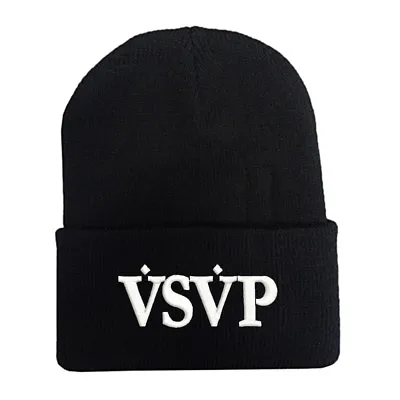 VSVP BEANIE HAT (BLACK WITH WHITE LOGO) Free Shipping USA • $21.59