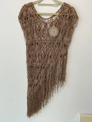 £32.70 • Buy NWT Free People Muche Muchette Diosa Macrame Fringe Top Copper O/S $225