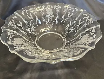 Vintage 11  Fostoria Baroque Shape Shirley Etched Flared Large Serving Bowl • $21.25