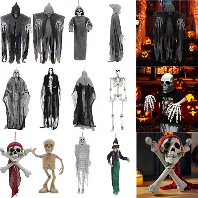 Haunted House Props Halloween Ghost Skeleton Skull Party Horror Hanging Decor • £13.95