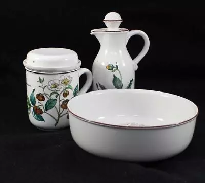 Villeroy And Boch Botanica Three Piece Assortment Bowl Mug With Strainer & Cruet • $180.88