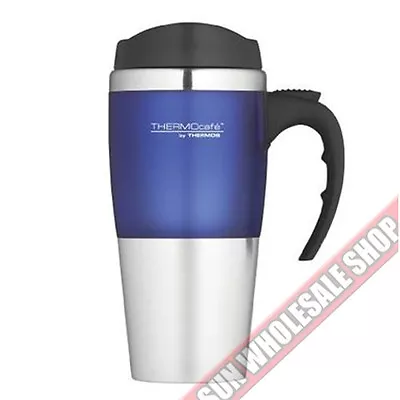 $23.95 • Buy 100% Genuine! THERMOS 450ml ThermoCafé Stainless Steel Travel Mug Blue!