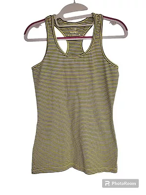 Women's MPG Yellow & Gray Stripe Athletic Racerback Tank | Size Small • $7