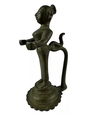 Hindu Vintage Bronze Brass Statue Indian Goddess Parvati Sculpture 7 Inches Tall • $49.95