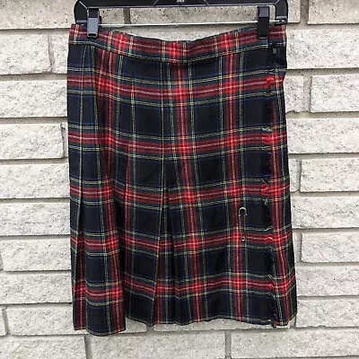 Jacobson's Cortland Collection Pure Worsted Wool Skirt Black Plaid Size 10 Kilt • $32.22