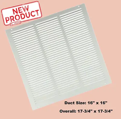 Air Return Vent Cover Grille  16  X 16  Duct Size  White Steel  Wall Ceiling NEW • $21.95