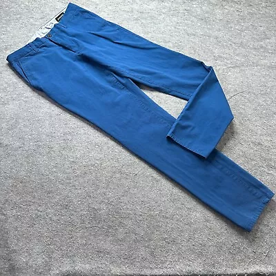 Bonobos Chino Pants Men 32 X 34 Royal Blue Slim Tapered Stretch Trouser • $17.99