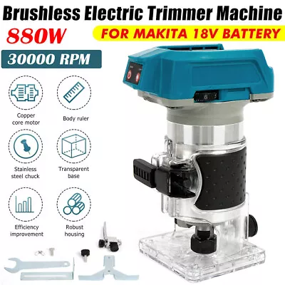 Brushless Electric Hand Trimmer For Makita 18V Battery Laminate Router Cordless • £35.99