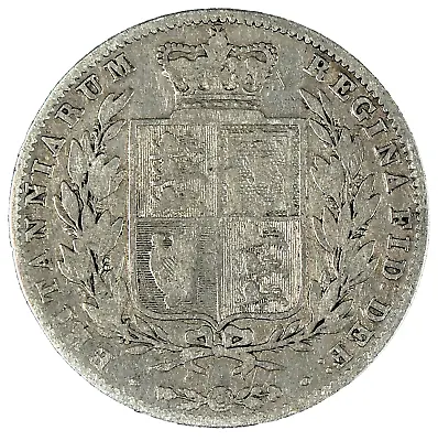 Great Britain 1845 Silver Half Crown 1/2 Victoria #16411z • $47.04