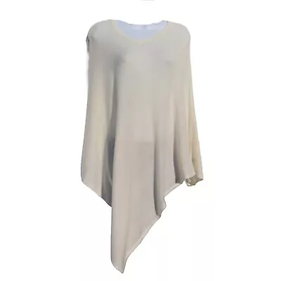 Cashmere| Poncho|Knit|V-Neck|Nepal|Handmade|Himalayan B+ Yarn|Ivory • $79.20