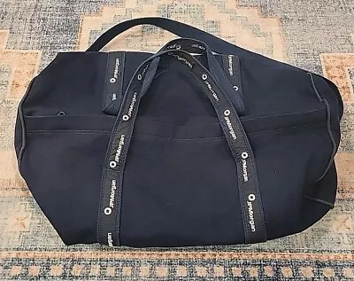 Vintage JP Morgan Scarborough & Tweed Duffle Bag Blue Travel Canvas Weekender • $35