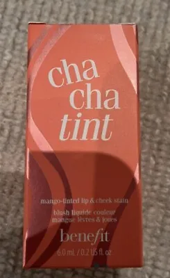 £14.99 • Buy Benefit Cha Cha Tint Mango-Tinted Lip & Cheek Stain 6ml Brand New In Box