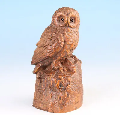 £0.01 • Buy Rare Chinese OLD Boxwood Handwork Owl Statue Hand Piece Netsuke Art Pendant