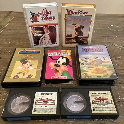 Lot Of 7 Rare Disney Betamax Video Tapes: Dumbo Old Yeller Prince/Pauper +more • $19.99