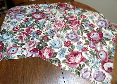 Vtg  Decorator Fabric Beige Background Lg Cabbage Roses 2pcs 27x25   # 1 • $13.99