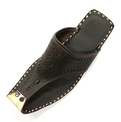 Men's Mojari Coffee Leather Jutti Slippers Khussa Shoes Handmade Flip Flops • $44.38