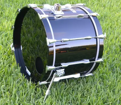 1986 YAMAHA RECORDING CUSTOM PIANO BLACK LACQUER 22  BASS DRUM For YOUR SET I911 • $1349.95