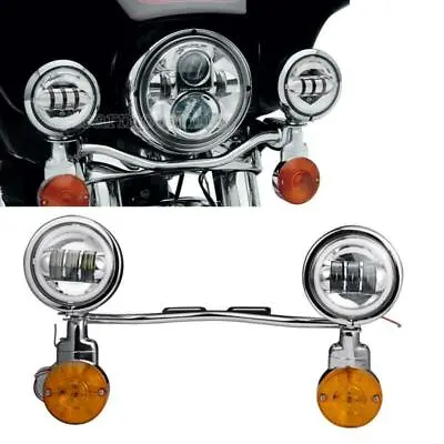 $169.99 • Buy Passing Spot Lights Bar Kit For Harley Road King Classic FLHRC FLHR Fatboy FLSTF