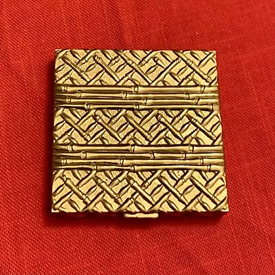 Vintage VOLUPTE Gold Square Art Deco BAMBOO Compact • $15