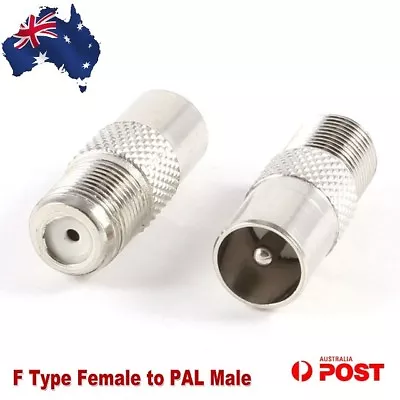 F Type Female Plug To PAL Male Socket Coaxial TV Antenna Cable Connector Adapter • $4.10