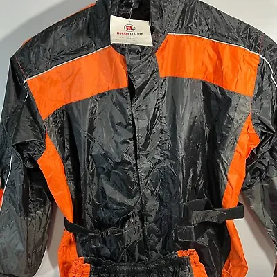 NWT Hot Leathers Rain Suit Boot Covers Black Orange 3XL Hi-Vis New • $49.95