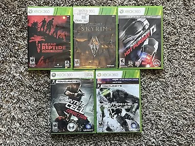 $24.99 • Buy Xbox 360 Game Bundle Lot Of 5 Splinter Cell Skyrim Dead Island NFS Hot Pursuit