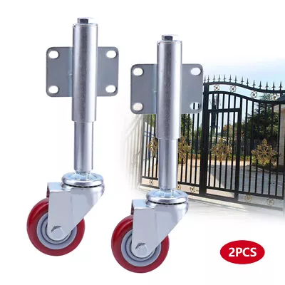 2 Pack 5  Heavy Duty Gate Wheel Caster Support Spring Loaded Swivel Fence 220lbs • $44.65