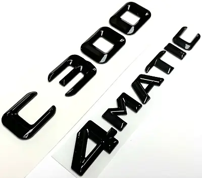 #1 C300+4matic Black Fit Mercedes Rear Trunk Emblem Badge Nameplate Decal Number • $22.99