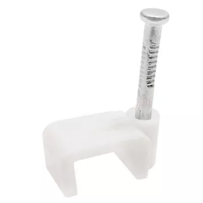 TWIN AND EARTH 1mm² 1.5mm² 2.5mm² 6mm² WHITE FLAT SQUARE CABLE CLIPS PACK 100 • £2.49