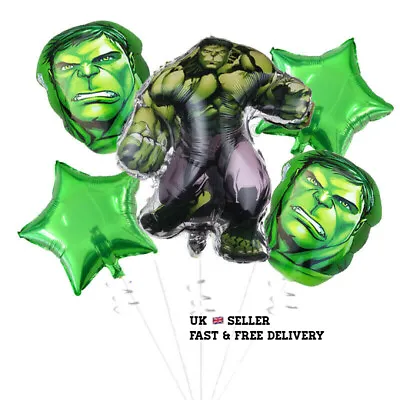 $5.99 • Buy 5Pcs Avengers Superhero Hulk Foil Balloons Kit Happy Birthday Party Decoration