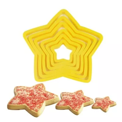 6pcs Star Shaped Cookie Cutter Biscuit Baking Pastry Fondant Christmas Tree Set • £5.99