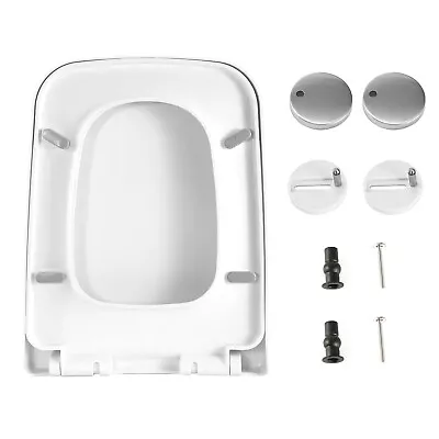 Heavy Duty Square Toilet Seat W/ Bumper Grip Close Quick Release Toilet Seat US • $27.89