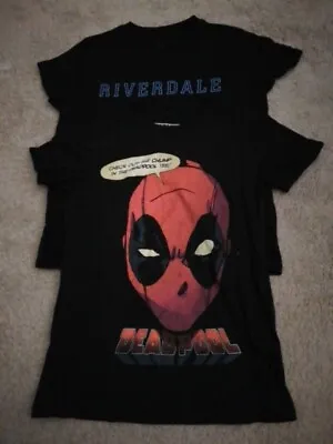 Women's RiverDale And Marvel Deadpool Black T-shirts Size Small • £1.50