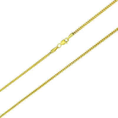 14K Yellow Gold 1.8mm Franco Box Wheat Spiga Chain Pendant Necklace 14 -24  • $222.98